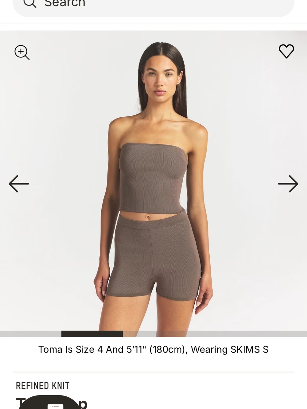SKIMS Ribbed High-Rise Bike Shorts in Taupe. Size medium